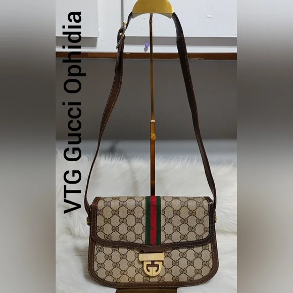 SALE! Auth Gucci Ophidia GG Monogram Supreme Sherry Line Vintage Shoulder Bag - Picture 1 of 16
